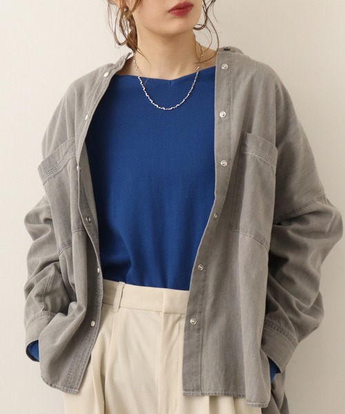 ニット セーター atONE Ｖネックワイドリブ綿ニット レディース atONE ニット セーター Vネックワイドリブ綿ニット レディース