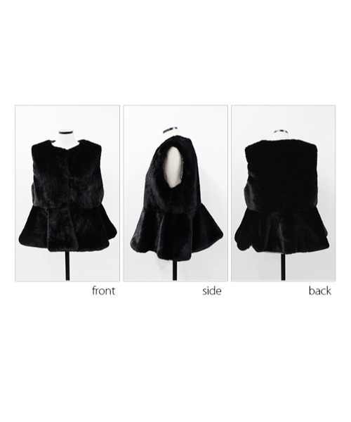 MODE ROBE（モードローブ）の「ペプラムファーベスト（ベスト・レディース・アイボリー/ブラック・FREE）」の19枚目の写真