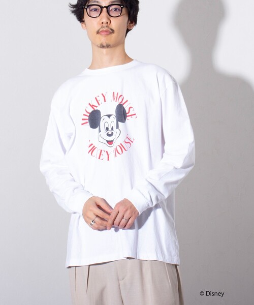 GOOD ROCK SPEED（グッドロックスピード）の「【GOOD ROCK SPEED/グッドロックスピード】別注ミッキー / プリント / ロンT / MICKEY（Tシャツ/カットソー・メンズ・ホワイト/アッシュ・M/L）」の5枚目の写真