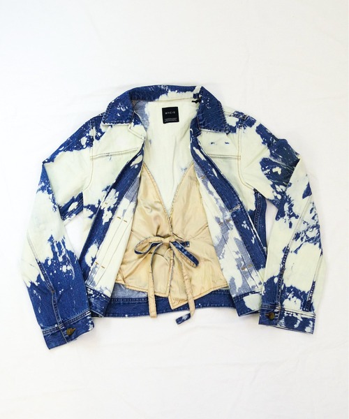 WHEIR(ウェア)の「WHEIR BOBSON Gジャン(デニムジャケット・メンズ・ホワイト×ブルー・LARGE/MEDIUM/SMALL)」の5枚目の写真