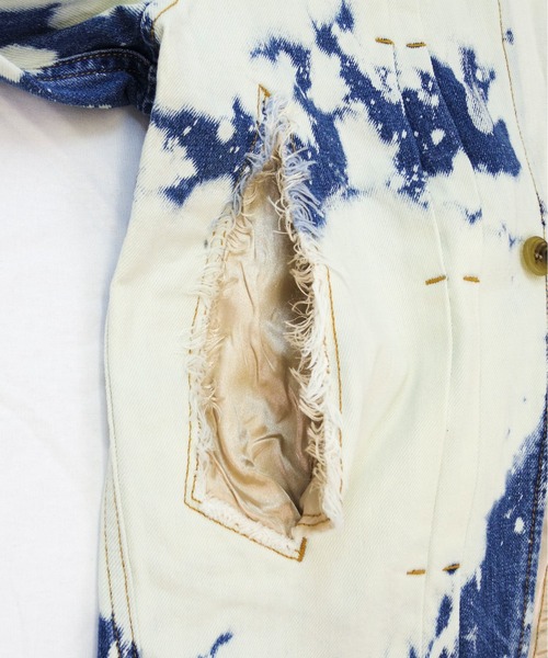 WHEIR(ウェア)の「WHEIR BOBSON Gジャン(デニムジャケット・メンズ・ホワイト×ブルー・LARGE/MEDIUM/SMALL)」の11枚目の写真