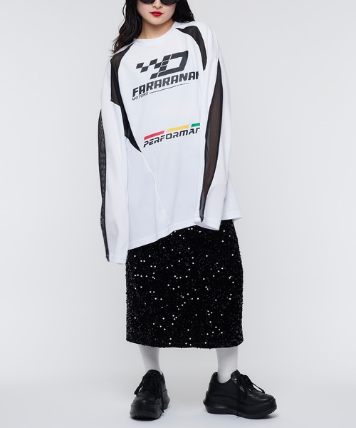 【セール】【Narcissus】ロゴメッシュロングTシャツ（Tシャツ/カットソー）｜Narcissus（ナルシス）