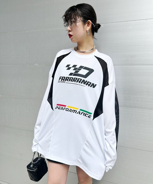 【セール】【Narcissus】ロゴメッシュロングTシャツ（Tシャツ/カットソー）｜Narcissus（ナルシス）