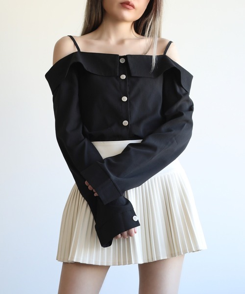 Jasmine Grandiflorum（ジャスミングランディフローラム）の「【Jasmine】ワンショルダー肩開き肌見せブラウス（シャツ/ブラウス・レディース・ブラック/ベージュ/ブルー/ホワイト・FREE）」の9枚目の写真