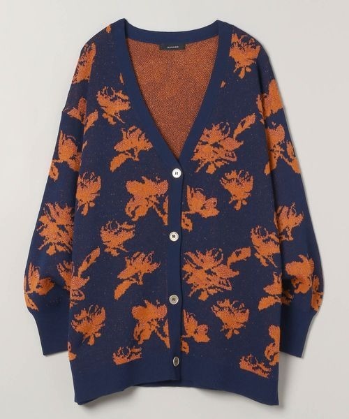 JEANASIS（ジーナシス）の「12GラメフラワーVカーディガン/106349（カーディガン/ボレロ・レディース・ブラック系その他/グレー系その他/パープル系その他/ネイビー系・FREE）」の4枚目の写真