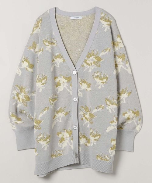JEANASIS（ジーナシス）の「12GラメフラワーVカーディガン/106349（カーディガン/ボレロ・レディース・ブラック系その他/グレー系その他/パープル系その他/ネイビー系・FREE）」の3枚目の写真