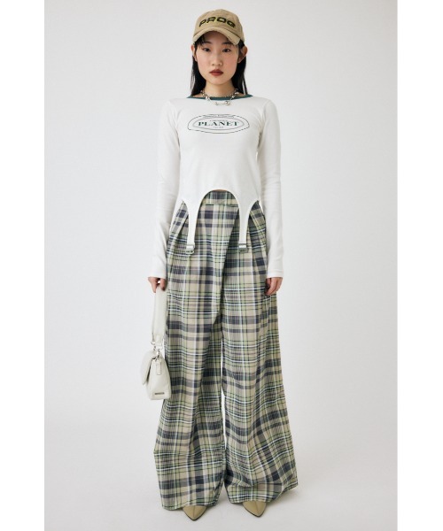 MOUSSY(マウジー)の「GARTER DETAIL PRINT LS Tシャツ(Tシャツ/カットソー・レディース・ネイビー/グリーン/ホワイト・FREE)」の17枚目の写真