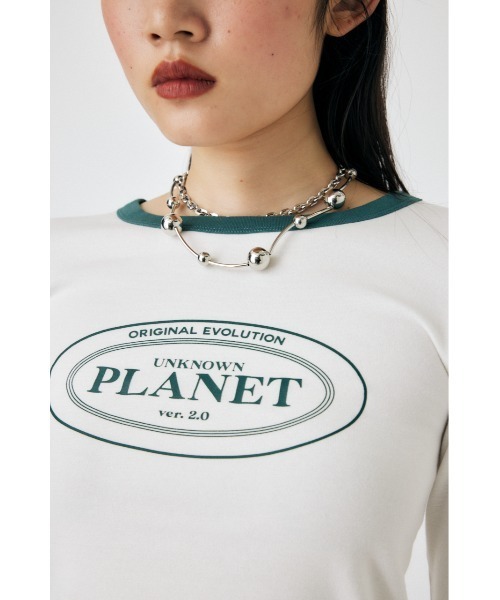MOUSSY(マウジー)の「GARTER DETAIL PRINT LS Tシャツ(Tシャツ/カットソー・レディース・ネイビー/グリーン/ホワイト・FREE)」の21枚目の写真