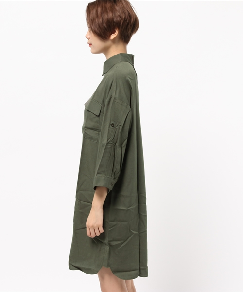 CIAOPANIC（チャオパニック）の「【Ciaopanic】　ビッグポケOP（ワンピース・レディース・ベージュ/カーキ/ネイビー・FREE）」の5枚目の写真