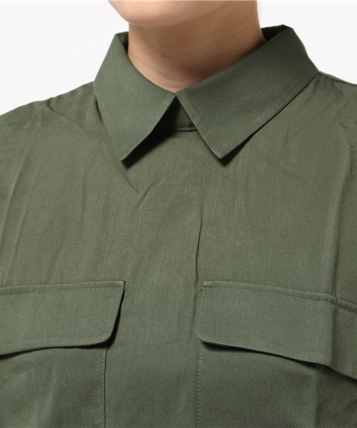 CIAOPANIC（チャオパニック）の「【Ciaopanic】　ビッグポケOP（ワンピース・レディース・ベージュ/カーキ/ネイビー・FREE）」の8枚目の写真