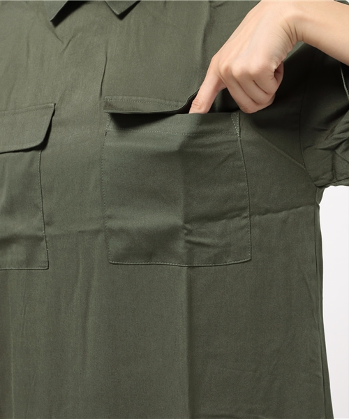 CIAOPANIC（チャオパニック）の「【Ciaopanic】　ビッグポケOP（ワンピース・レディース・ベージュ/カーキ/ネイビー・FREE）」の12枚目の写真