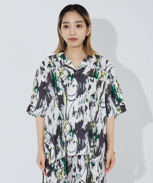 NOMINE（ノミネ）の「【セットアップ着用可】ペインティング開襟シャツ（シャツ/ブラウス・レディース・アイボリー/ピンク/マスタード・フリー）」の8枚目の写真