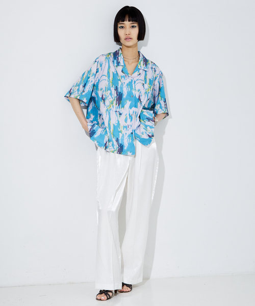 NOMINE（ノミネ）の「【セットアップ着用可】ペインティング開襟シャツ（シャツ/ブラウス・レディース・アイボリー/ピンク/マスタード・フリー）」の13枚目の写真