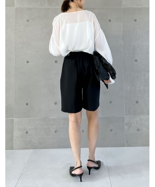 Re:EDIT（リエディ）の「[2024SS COLLECTION]ライトツイルマーベルトウエストデザインショートパンツ（その他パンツ・レディース・ベージュ/グレー/ブラック/アイボリー・SMALL/MEDIUM/LARGE）」の7枚目の写真