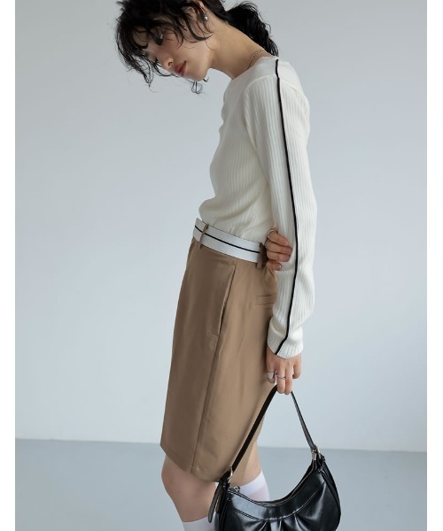 Re:EDIT（リエディ）の「[2024SS COLLECTION]ライトツイルマーベルトウエストデザインショートパンツ（その他パンツ・レディース・ベージュ/グレー/ブラック/アイボリー・SMALL/MEDIUM/LARGE）」の15枚目の写真