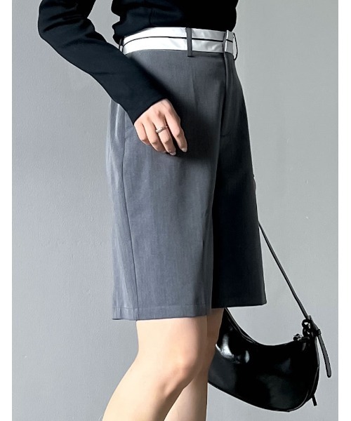 Re:EDIT（リエディ）の「[2024SS COLLECTION]ライトツイルマーベルトウエストデザインショートパンツ（その他パンツ・レディース・ベージュ/グレー/ブラック/アイボリー・SMALL/MEDIUM/LARGE）」の19枚目の写真