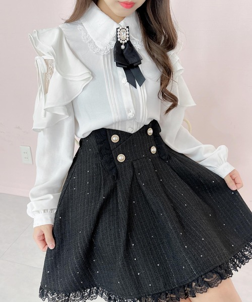 ROJITA（ロジータ）の「キラキラツイードフレアスカート（スカート・レディース・ブラック/アイボリー/ミント・FREE）」の17枚目の写真