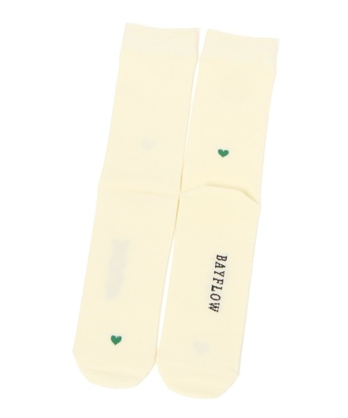 BAYFLOW（ベイフロー）の「ハートポイントソックス（ソックス/靴下・レディース・ブラック/オフホワイト/クリーム/グレー・FREE）」の4枚目の写真