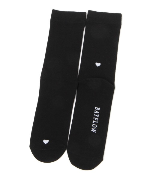 BAYFLOW（ベイフロー）の「ハートポイントソックス（ソックス/靴下・レディース・ブラック/オフホワイト/クリーム/グレー・FREE）」の2枚目の写真