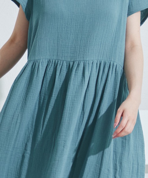 pairmanon（ペアマノン）の「【リンクコーデ】【ママサイズ】ダブルガーゼ フレンチスリーブ 半袖ワンピース（ワンピース・レディース・ブラック/オリーブ/テラコッタ/ピンク/ベージュ/ブルー系その他・FREE）」の19枚目の写真