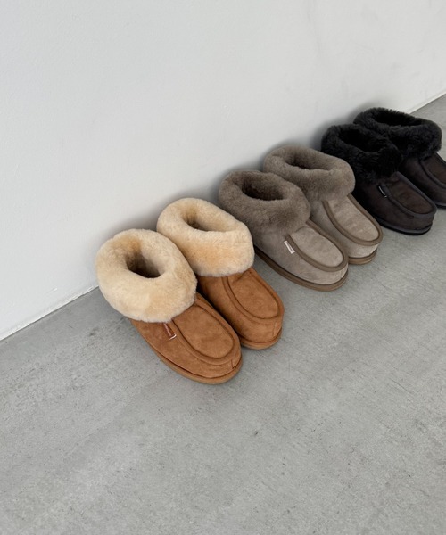 CANAL JEAN（キャナルジーン）の「SHEPHERD　Lenaムートンブーツ（ブーツ・レディース・ストーン/チャコールグレー/キャメル・39/38/37）」の7枚目の写真