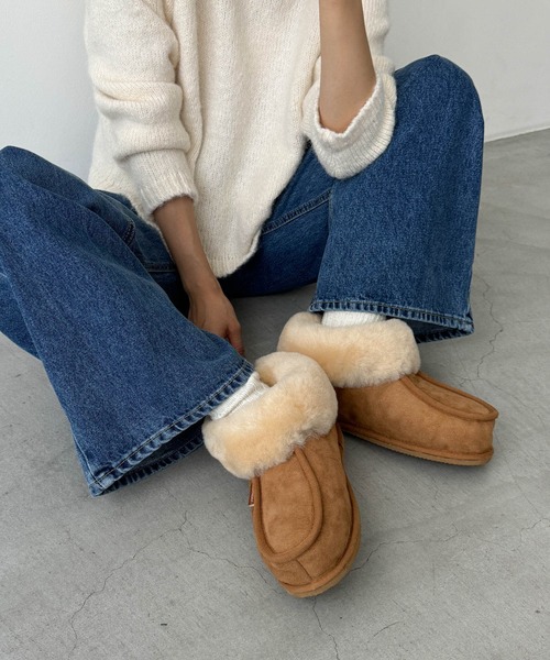 CANAL JEAN（キャナルジーン）の「SHEPHERD　Lenaムートンブーツ（ブーツ・レディース・ストーン/チャコールグレー/キャメル・39/38/37）」の5枚目の写真