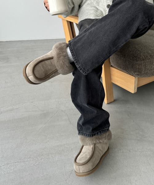 CANAL JEAN（キャナルジーン）の「SHEPHERD　Lenaムートンブーツ（ブーツ・レディース・ストーン/チャコールグレー/キャメル・39/38/37）」の6枚目の写真