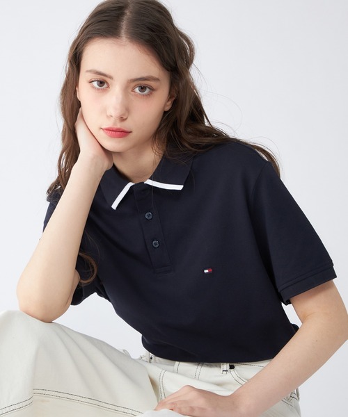 TOMMY HILFIGER（トミーヒルフィガー）の「【Safari掲載】【OCEANS掲載】モノタイプアンダーカラーレギュラーポロシャツ（ポロシャツ・メンズ・ブルー/ホワイト/ネイビー/レッド・LARGE/X-LARGE/SMALL/MEDIUM）」の3枚目の写真