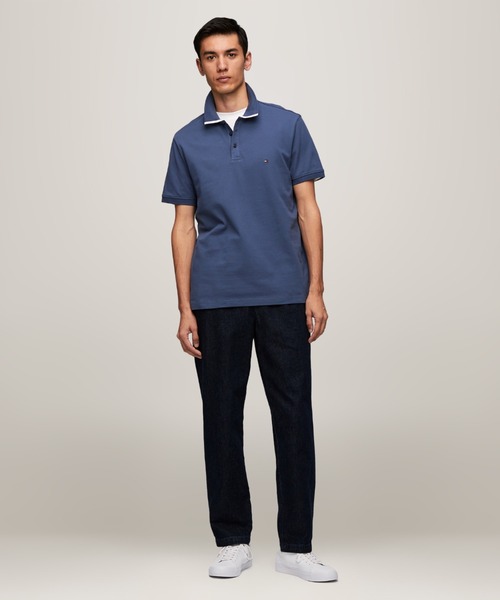 TOMMY HILFIGER（トミーヒルフィガー）の「【Safari掲載】【OCEANS掲載】モノタイプアンダーカラーレギュラーポロシャツ（ポロシャツ・メンズ・ブルー/ホワイト/ネイビー/レッド・LARGE/X-LARGE/SMALL/MEDIUM）」の12枚目の写真