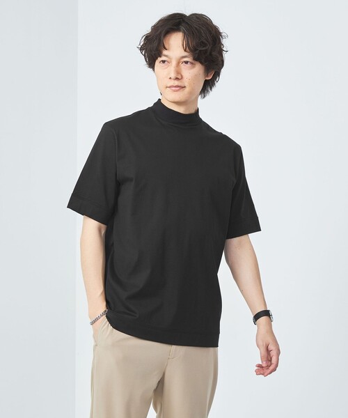 gim（ジム）の「＜GIM＞プラチナフェイス コットン モックネック Tシャツ（Tシャツ/カットソー・メンズ・ホワイト/ブラック/ライトグレー・M/S/L）」の2枚目の写真
