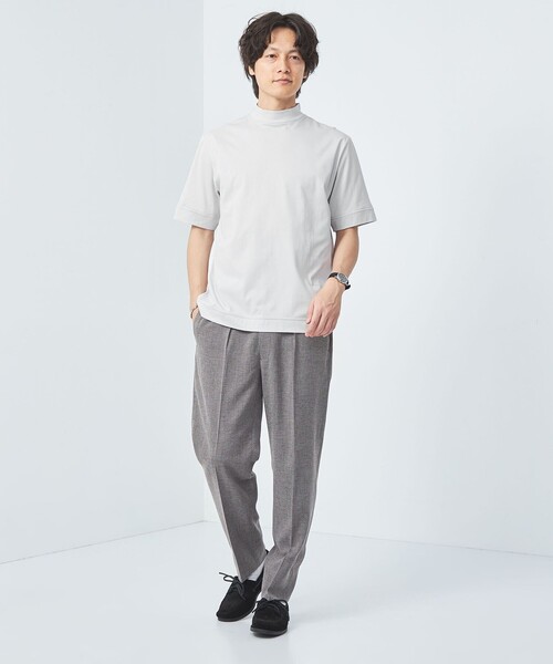 gim（ジム）の「＜GIM＞プラチナフェイス コットン モックネック Tシャツ（Tシャツ/カットソー・メンズ・ホワイト/ブラック/ライトグレー・M/S/L）」の4枚目の写真