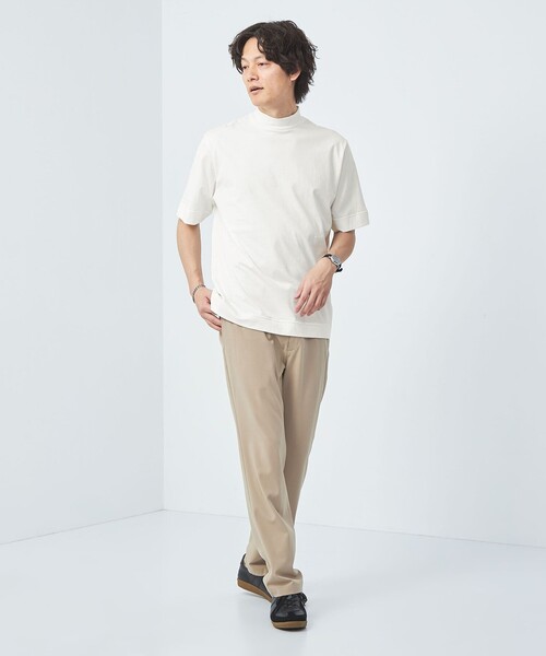 gim（ジム）の「＜GIM＞プラチナフェイス コットン モックネック Tシャツ（Tシャツ/カットソー・メンズ・ホワイト/ブラック/ライトグレー・M/S/L）」の5枚目の写真