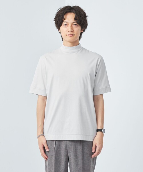 gim（ジム）の「＜GIM＞プラチナフェイス コットン モックネック Tシャツ（Tシャツ/カットソー・メンズ・ホワイト/ブラック/ライトグレー・M/S/L）」の7枚目の写真