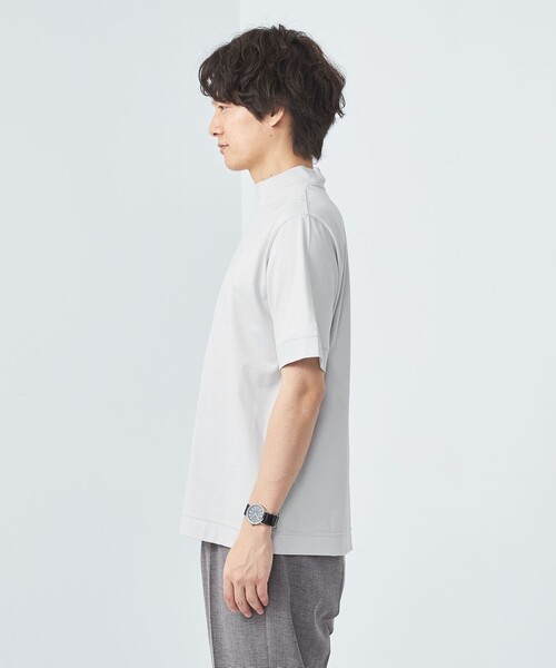 gim（ジム）の「＜GIM＞プラチナフェイス コットン モックネック Tシャツ（Tシャツ/カットソー・メンズ・ホワイト/ブラック/ライトグレー・M/S/L）」の8枚目の写真