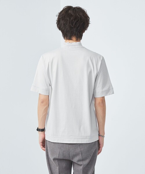 gim（ジム）の「＜GIM＞プラチナフェイス コットン モックネック Tシャツ（Tシャツ/カットソー・メンズ・ホワイト/ブラック/ライトグレー・M/S/L）」の9枚目の写真