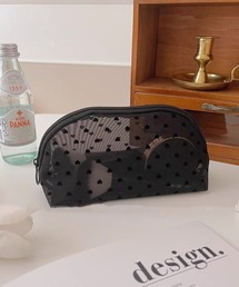 E&C closet…（イーアンドシークローゼット）の「メッシュハート柄ポーチBLACK(L)（ポーチ・レディース）」