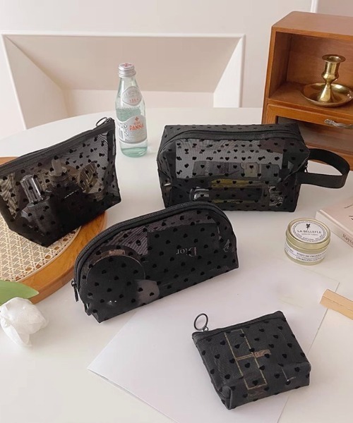 E&C closet…(イーアンドシークローゼット)の「メッシュハート柄ポーチBLACK(L)(ポーチ・レディース・ブラック・FREE)」の9枚目の写真