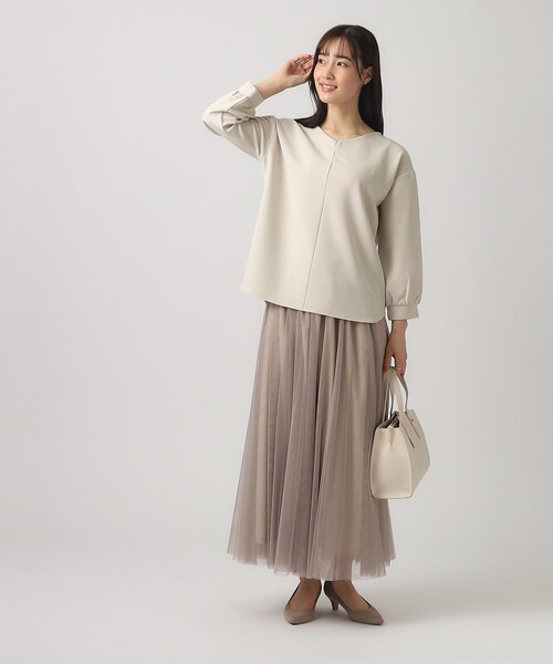 DRESKIP(ドレスキップ)の「◆【無理せずキレイ】パール調ボタン付き 8分袖トップス(Tシャツ/カットソー・レディース・ブラック/スモーキーグリーン系/ライトベージュ/ライトブルー・02/03/04)」の19枚目の写真