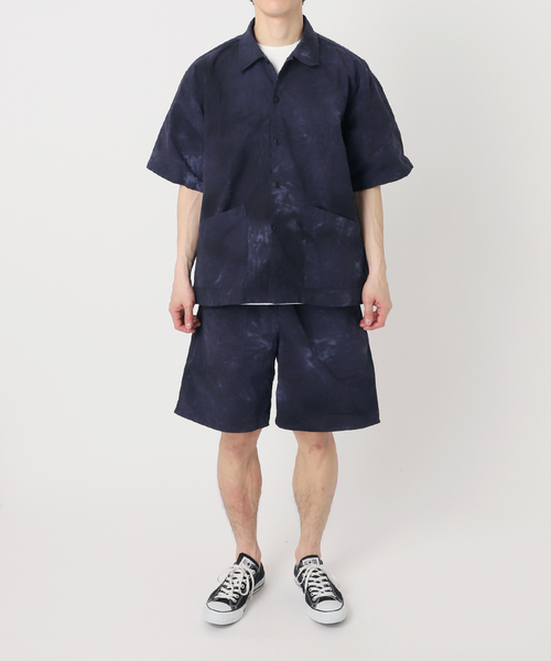 417 EDIFICE(フォーワンセブンエディフィス)の「コットンナイロン タイダイ ショーツ ”セットアップ着用可能”(カーゴパンツ・メンズ・ネイビー/オレンジ/ホワイト/グリーン/ブラック・MEDIUM/LARGE)」の22枚目の写真