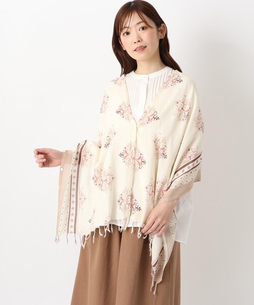 one'sterrace(ワンズテラス)の「◆【ひんやり】3WAYストール シナモンタイル(ストール/ショール・レディース・ネイビー系5/ベージュ系8・99)」の9枚目の写真
