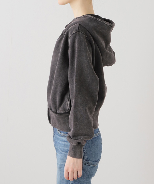 JOINT WORKS（ジョイントワークス）の「【ALORE / アローレ】ケミカルウラケ Zip パーカー（パーカー・レディース・サックスブルー/チャコールグレー/ライトグレー・FREE）」の9枚目の写真