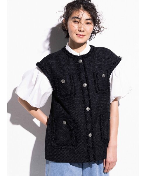 OPAQUE.CLIP（オペークドットクリップ）の「◆【大草直子さんコラボ】バルーンスリーブブラウス（シャツ/ブラウス・レディース・ホワイト/サックスブルー/ブラック・36/40/38）」の5枚目の写真