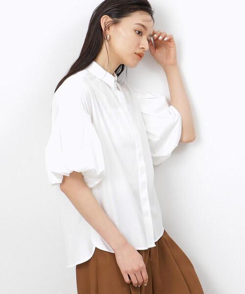 OPAQUE.CLIP（オペークドットクリップ）の「◆【大草直子さんコラボ】バルーンスリーブブラウス（シャツ/ブラウス・レディース・ホワイト/サックスブルー/ブラック・36/40/38）」の7枚目の写真