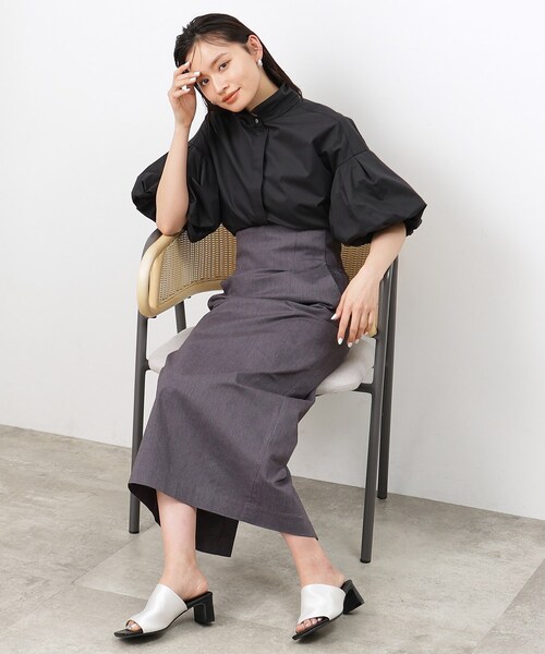 OPAQUE.CLIP（オペークドットクリップ）の「◆【大草直子さんコラボ】バルーンスリーブブラウス（シャツ/ブラウス・レディース・ホワイト/サックスブルー/ブラック・36/40/38）」の13枚目の写真