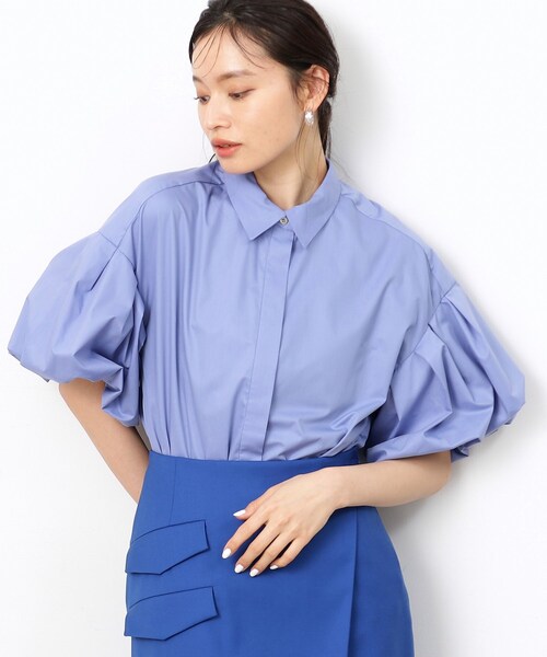 OPAQUE.CLIP（オペークドットクリップ）の「◆【大草直子さんコラボ】バルーンスリーブブラウス（シャツ/ブラウス・レディース・ホワイト/サックスブルー/ブラック・36/40/38）」の16枚目の写真