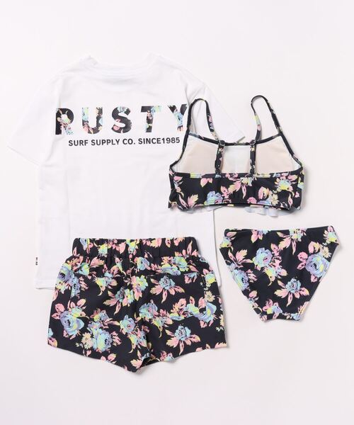 RUSTY(ラスティ)の「【RUSTY/ラスティー】キッズビキニ水着4点セット(水着・キッズ・ネイビー/イエロー・130/140/150/160)」の3枚目の写真