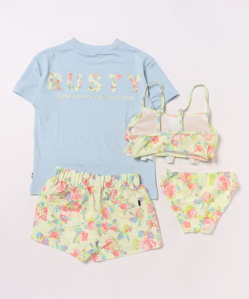 RUSTY(ラスティ)の「【RUSTY/ラスティー】キッズビキニ水着4点セット(水着・キッズ・ネイビー/イエロー・130/140/150/160)」の4枚目の写真