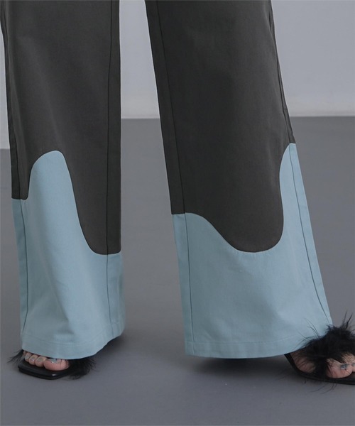 miette（ミエット）の「ウェーブ切替ワイドパンツ（その他パンツ・レディース・チャコール/ベージュ・FREE）」の6枚目の写真