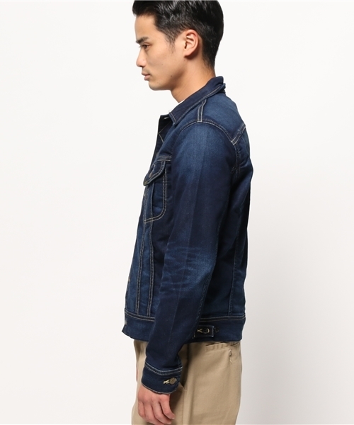 Lee(リー)の「リー別注ジャージージャケット(デニムジャケット・メンズ・インディゴブルー・LARGE/MEDIUM)」の4枚目の写真