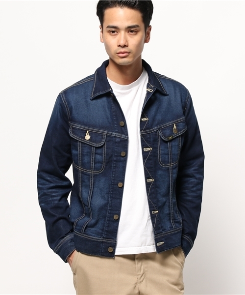 Lee(リー)の「リー別注ジャージージャケット(デニムジャケット・メンズ・インディゴブルー・LARGE/MEDIUM)」の6枚目の写真